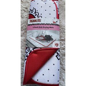 2 Pack Peanuts Snoopy Valentines Heart Kitchen Dish Drying Mats 16” X 18” NEW